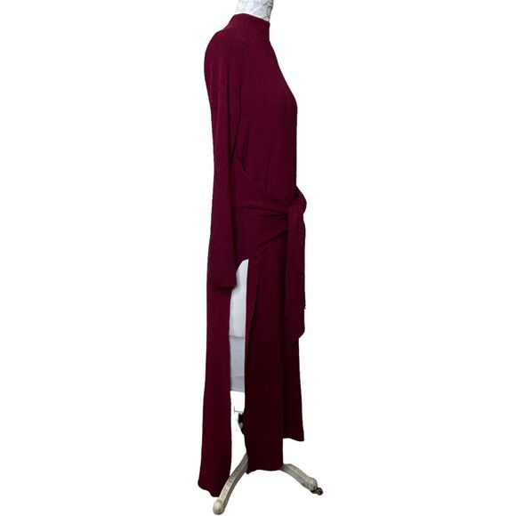 New L-Space Leona Sweater Mock Neck Dress Side Slits Cabernet Women's Small NWT - Picture 3 of 12